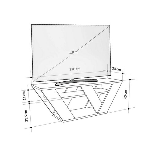 Televizní stolek Pipralla Carrara Marble
