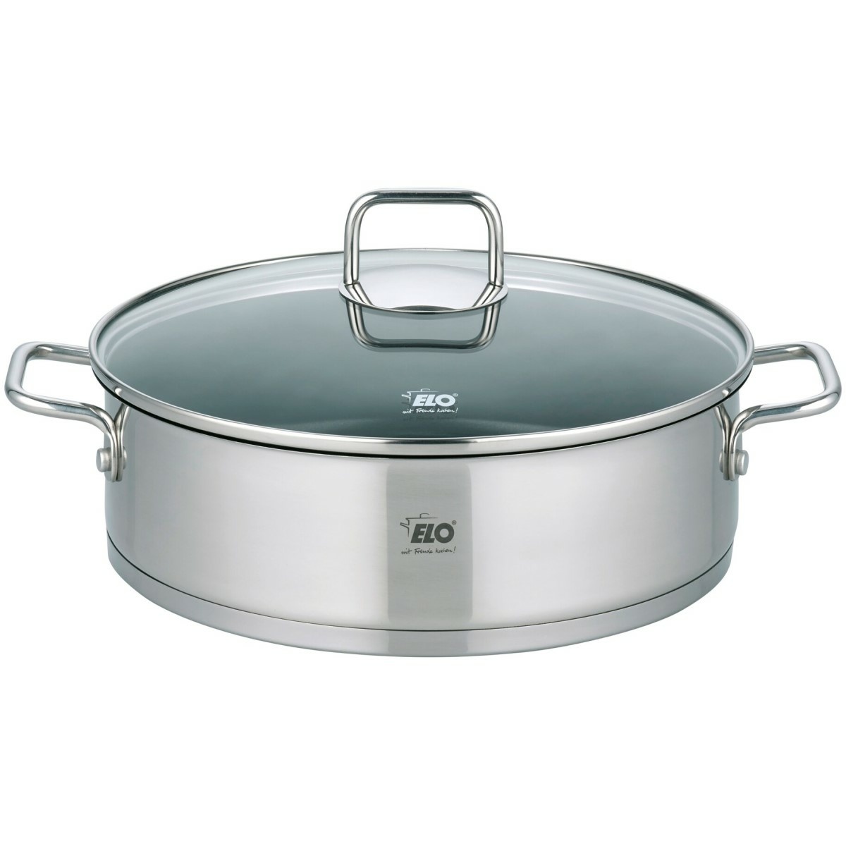Elo 72438 Garnek ze stali nierdzewnej ze szklanąpokrywką Citrin 28 cm