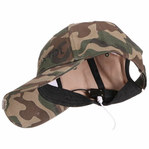 Sixtol Kšiltovka s LED svetlom B-CAP 25lm, USB,uni, maskáčová