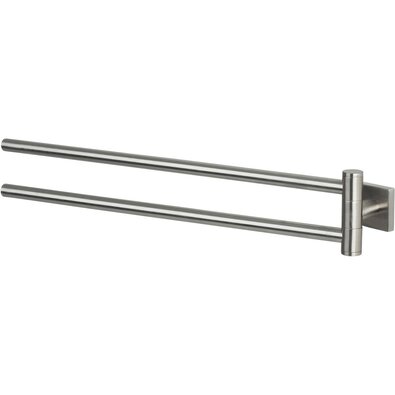 Suport dublu de perete pentru prosoape Spirella Nyo 45,5 x 5 cm , oțel inoxidabil periat