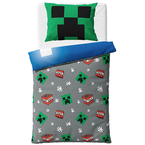 Дитяча постільна білизна Minecraft CreeperExplode, 140 x 200 см, 70 x 90 см