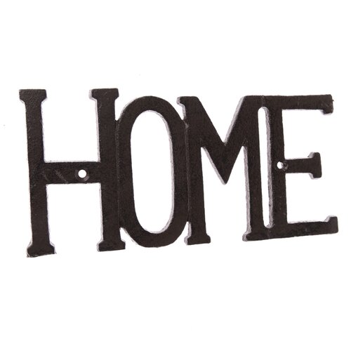 Ozdoba ścienna z litego metalu Home czarna, 9,6 x27 cm