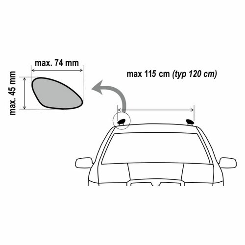 Compass Poprzeczna zamykana belka ALU-TOP TÜV 120cm, 2 szt.