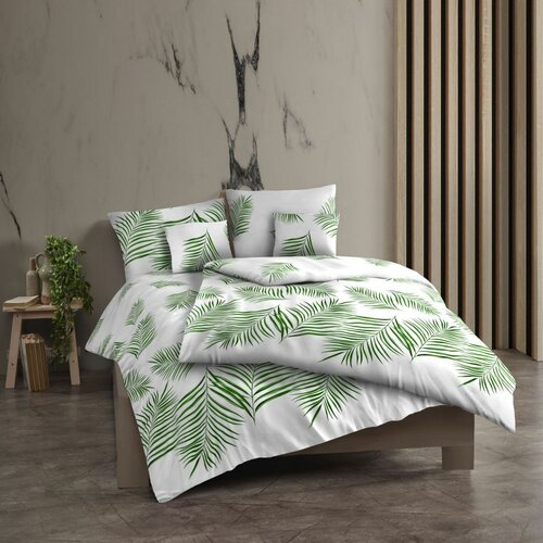 Kvalitex Бавовняна постільна білизна Tropical біла, 240 x 220 см, 2x 70 x 90 см