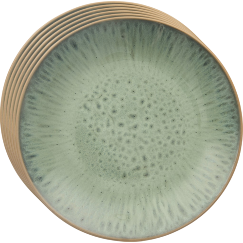 Orion Dessertteller-Set aus Keramik Glaze grün 20,5 cm, 6 Stück