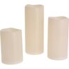 Súprava vonkajších LED blikajúcich sviečok, 3 ks, krémová