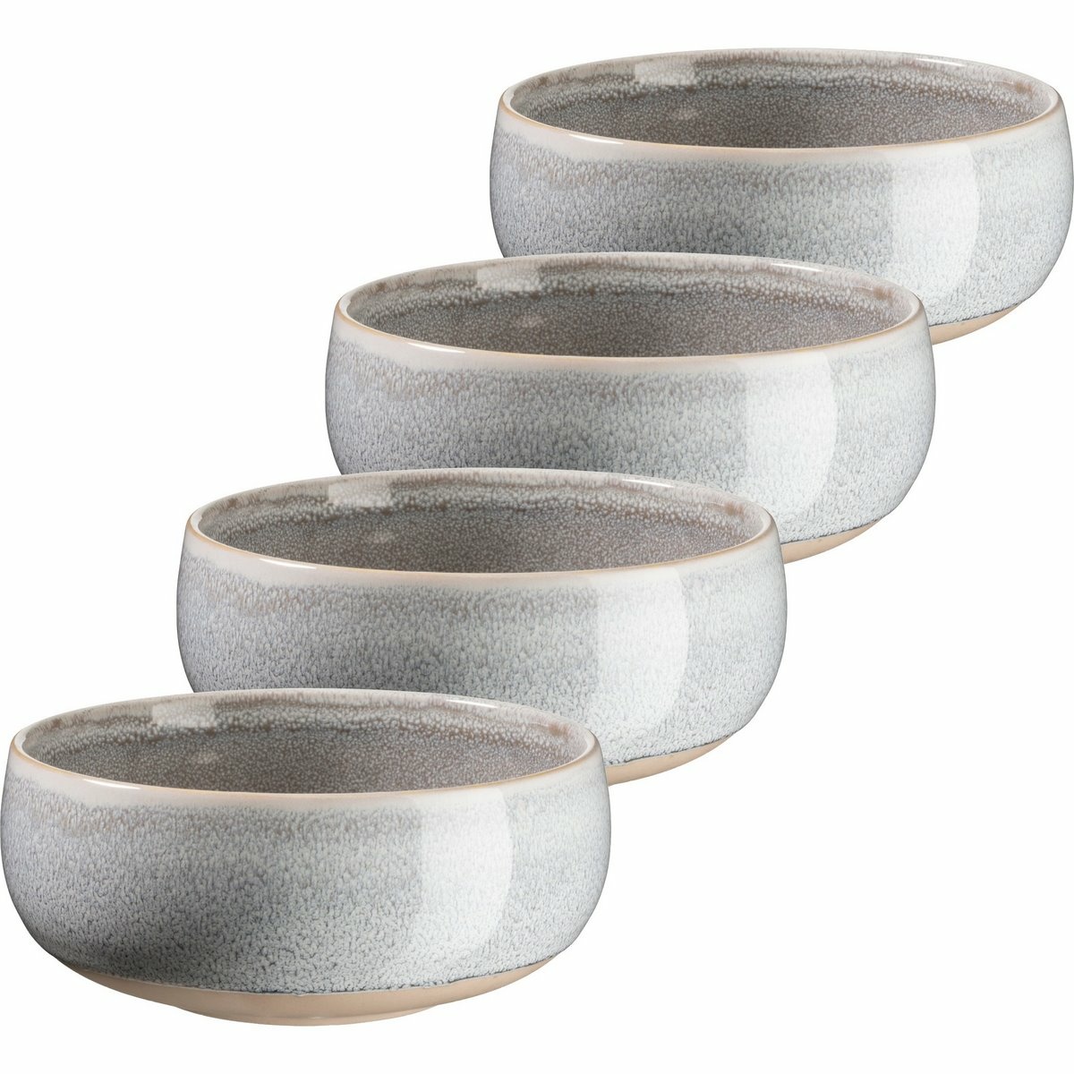 Mäser Sada polévkových misek 4 ks AQUATA – 14 cm, šedá