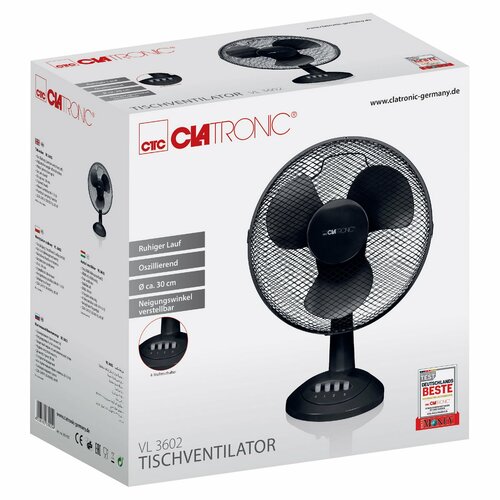 Clatronic VL 3602 BK asztali ventilátor 30 cm ,fekete