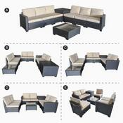Set mare de canapele de grădină cu cutiepentru perne Avenberg Encanta