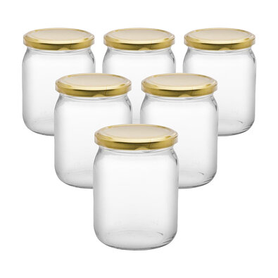 Set de 6 borcane de conservare cu capac, 540 ml