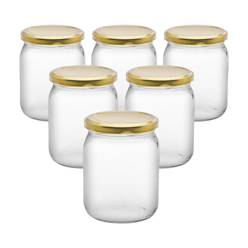6 darabos befőttesüveg-készlet fedéllel, 540 ml