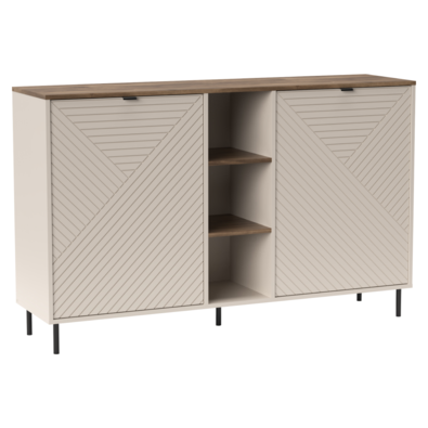 Komoda s policami EYCO, svetlobéžová