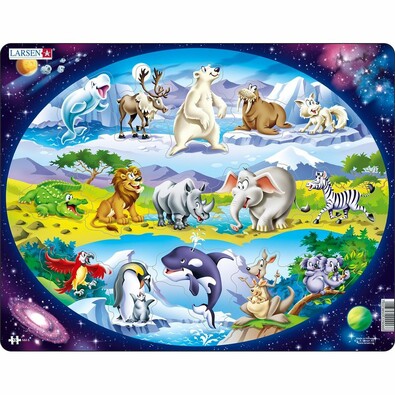 Larsen Puzzle Zwierzęta na świecie, 15 części