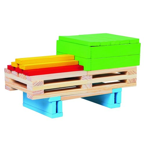 Bino Holzbauset Stadt, 150 Teile