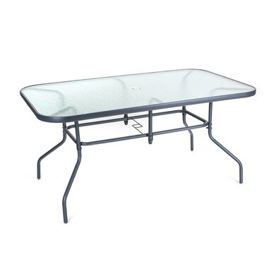 Masă Happy Green Garden cu blat din sticlă Verre. 150 x 90 x 72 cm