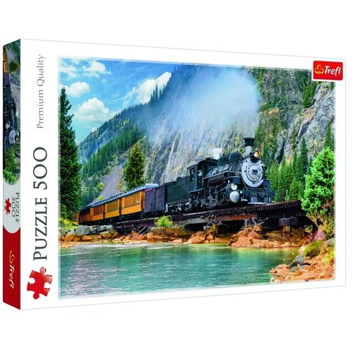 Trefl Puzzle Pociąg w górach, 500 elementów