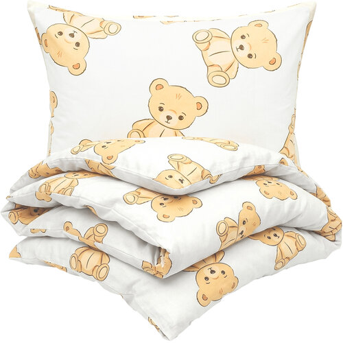4Home Dětské bavlněné povlečení do postýlky Teddies, 100 x 135 cm, 40 x 60 cm
