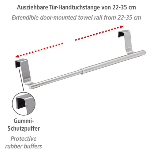 Wenko Regulowany uchwyt stalowy na ręczniki,22–35 cm