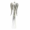 Božična kovinska LED dekoracija Angel with heartsrebrna, 17 x 58 cm