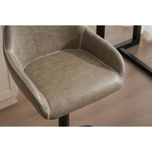 Scaun de bar din piele ecologică B-716 GREY3, gri