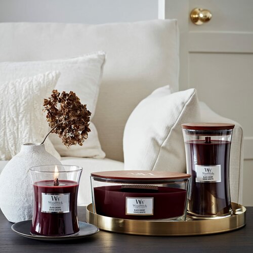 Woodwick Vonná svíčka loď Black Cherry, 453 g