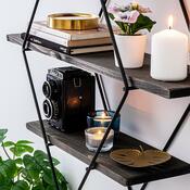 Polica Erysim Black and Walnut