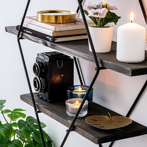 Polička Erysim Black and Walnut