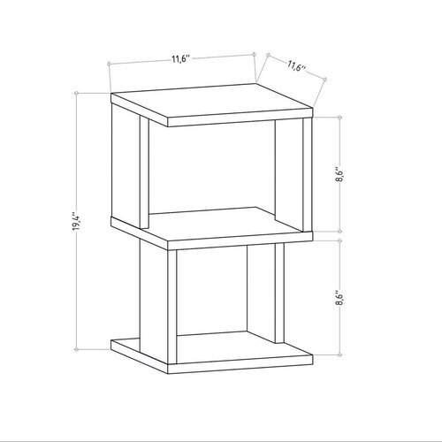 Măsuță de pat Carter White Oak