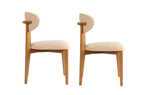 Zestaw krzeseł do jadalni Lionte Beige and Dark Oak, 2 szt.
