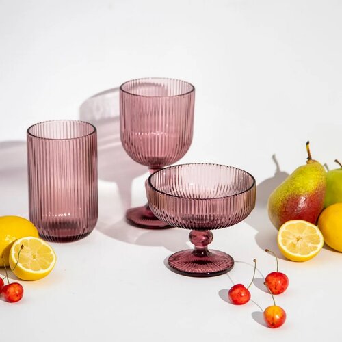 Altom Stekleni kozarec za sladoled Selena 310 ml,roza, komplet 6 kosov