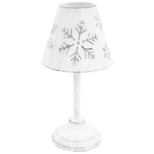 Metalowy świecznik z kloszem Lucille, 12 x 24 x 12 cm, biały