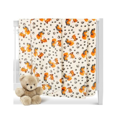 Bellatex Otroška odeja Ella Lisica oranžna, bela,100 x 150 cm