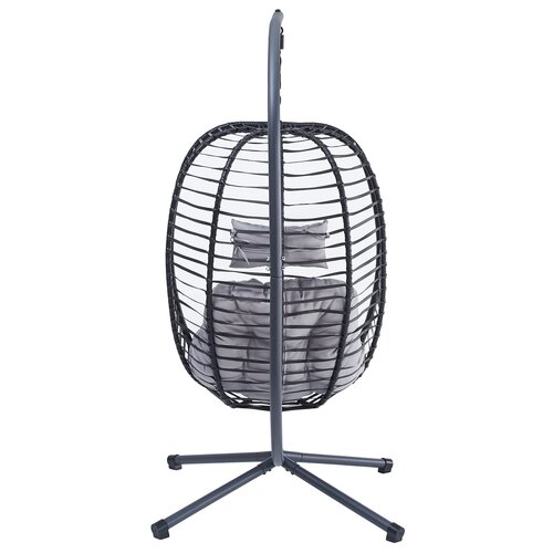 Autronic Wiszące krzesło, metal, polyratan, szary, A Z-V1289 GREY