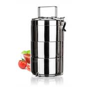 Banquet Dwuścienny pojemnik na żywność  trojak ze stali nierdzewnej AKCENT, 3 części