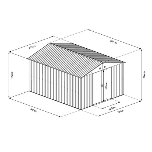 Avenberg Kerti ház szerszámokra 3,7 x 3 mSD-X1210-H170, zöld