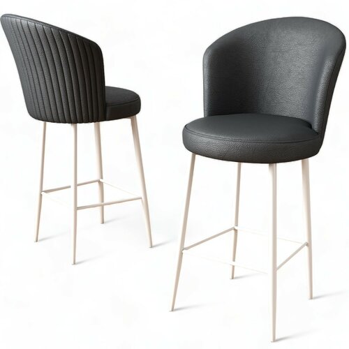 Set de scaune de bar Uras Anthracite and White, 6buc.