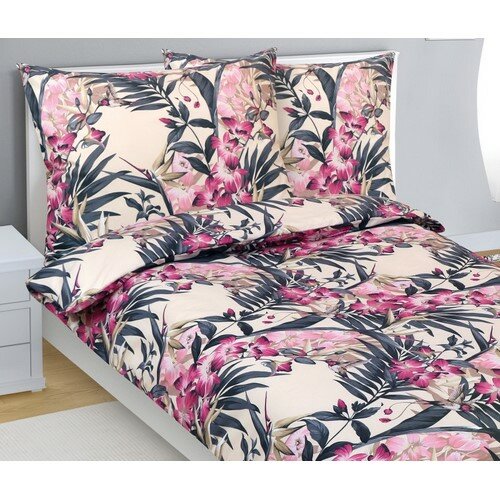 Bellatex Pościel bawełniana Amarylka różowy, 140 x200 cm, 70 x 90 cm