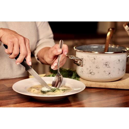 Belis Емальована каструля з кришкою Premium, білий, 16 см, 1,5 л