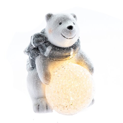 Keramický medvěd s LED osvětlením, 12,5 cm