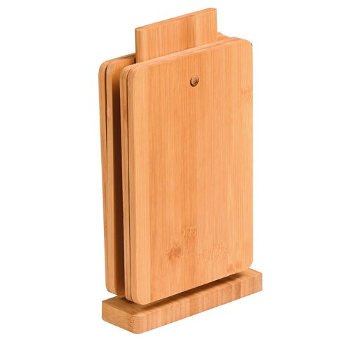 Suport cu 4 plăci de tăiat Kesper 50275-71 dinbambus, 15 x 5 x 26 cm