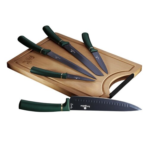 Berlinger Haus 6dílná sada nožů s prkénkem Emerald Collection