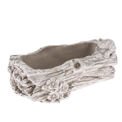 Betonowa donica na skrzynkę Kmen z kwiatami szara,11 x 21 cm