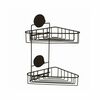 Compactor Dvojitá rohová polička do koupelnyBestlock Black, 23,5 x 22 x 36 cm