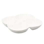 Altom Porcelanowy zestaw do przekąsek na tacy bambusowej Regular, 22 x 22 x 4,5 cm