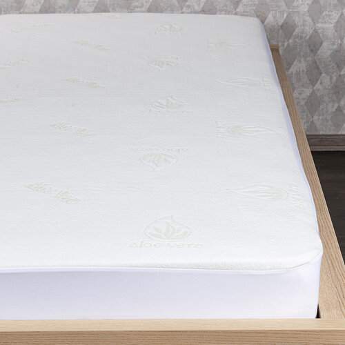 Protecție impermeabilă pentru saltea 4Home Aloe Vera cu bordură, 90 x 200 cm + 30 cm