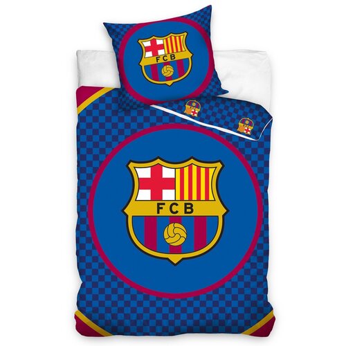 Bavlněné povlečení FC Barcelona Circle, 140 x 200 cm, 70 x 80 cm