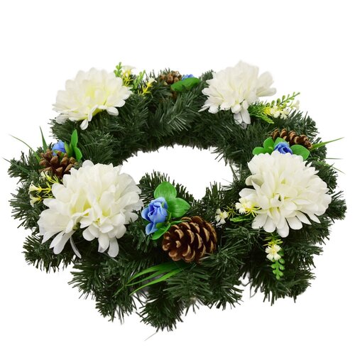Veniec na Sviatok všetkých svätých Bielechryzantémy, 35 cm