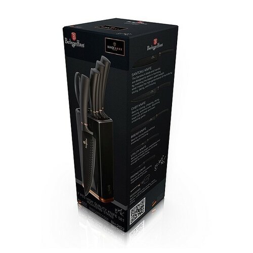 Berlinger Haus Messerset im Ständer Black RoseCollection, 7 St.