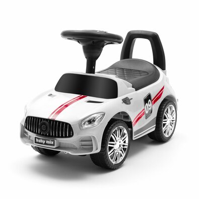 Baby Mix Odpychacz dla dzieci z dźwiękiem Racer, biały