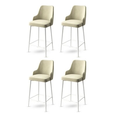 Barstuhl-Set Enox Cream and White, 4 Stück